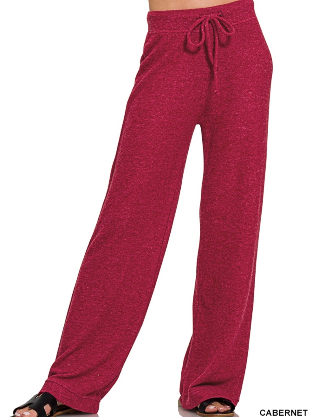 #1396 Full length soft brushed hacci drawstring pants